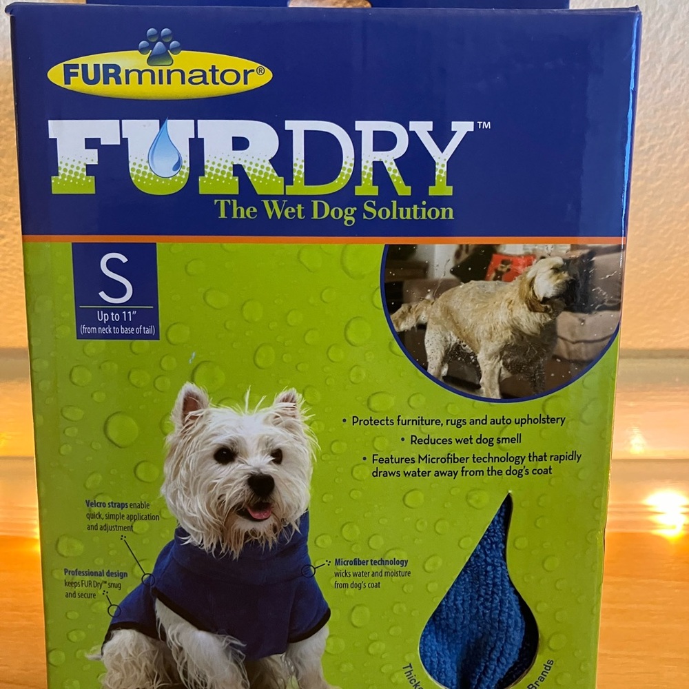 FURminator FurDry Wet Dog Solution Coat - Blue